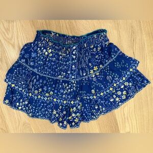 POUPETTE ST BARTH  Layered Mini Skirt/short, Blue Flowers XS